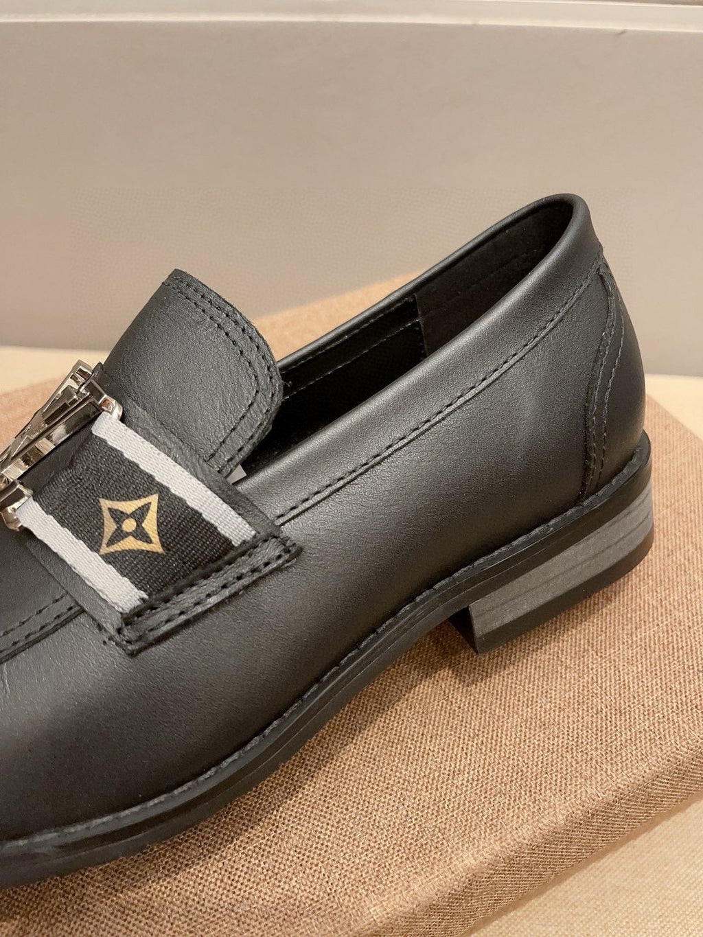 Louis Vuitton Black Buckle Loafers — detail