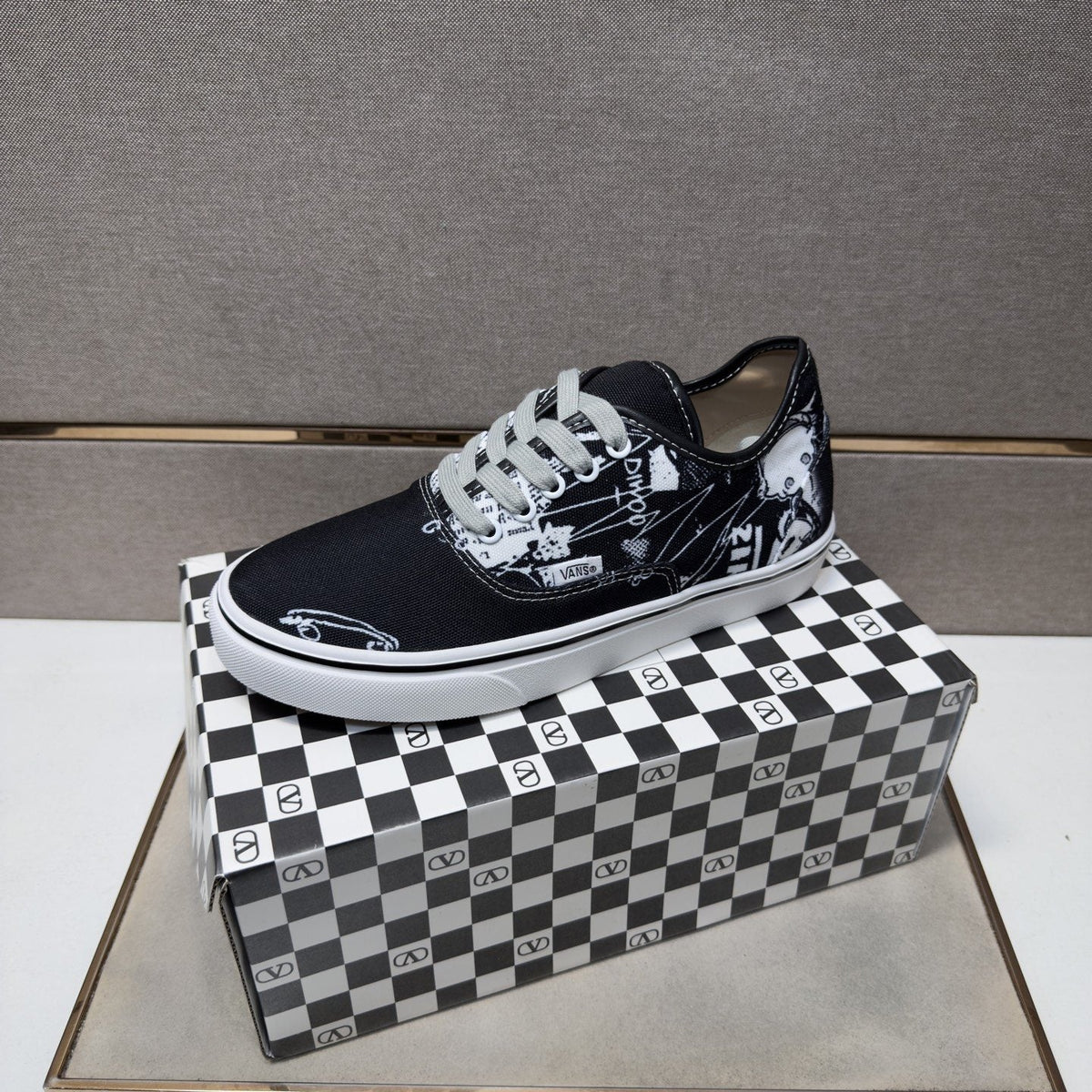 VANS Black Graphic Low-Top Sneakers — side