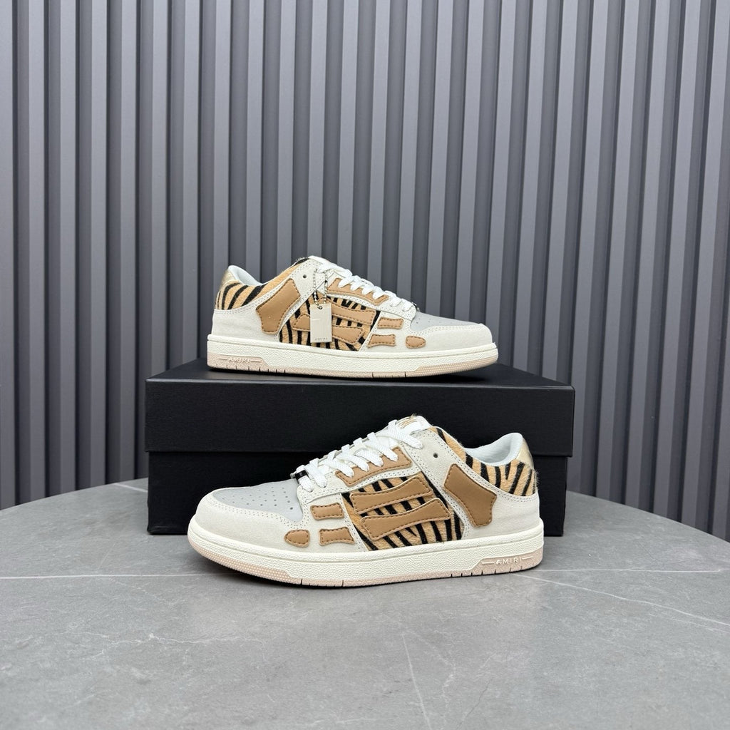 AMIRI Tan Patterned Panel Sneakers — side