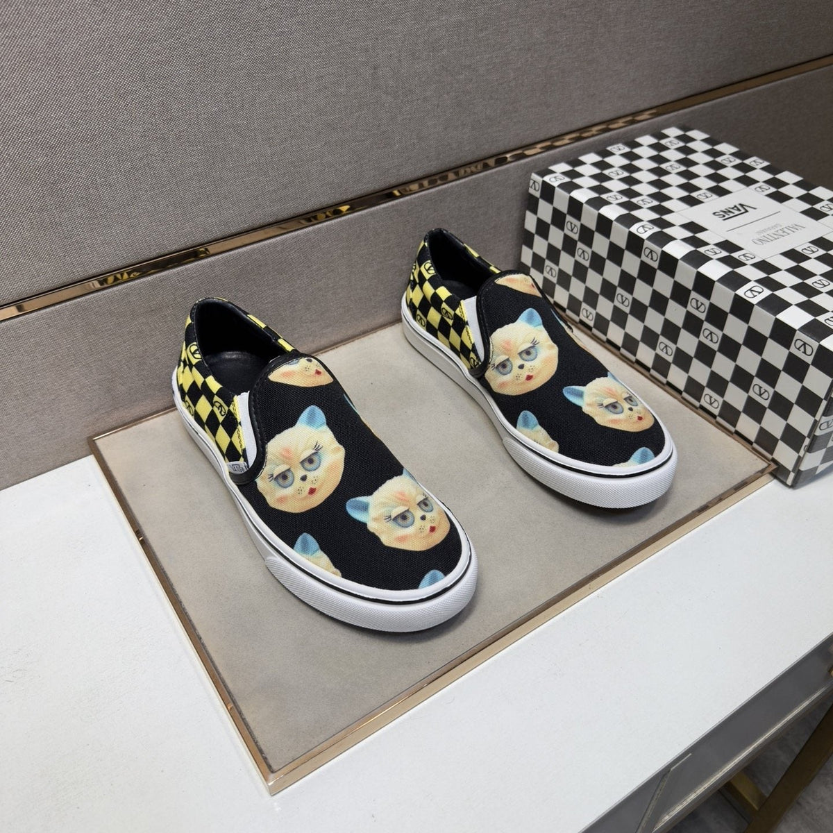 Vans Teddy Bear Print Slip-On Shoes — hero
