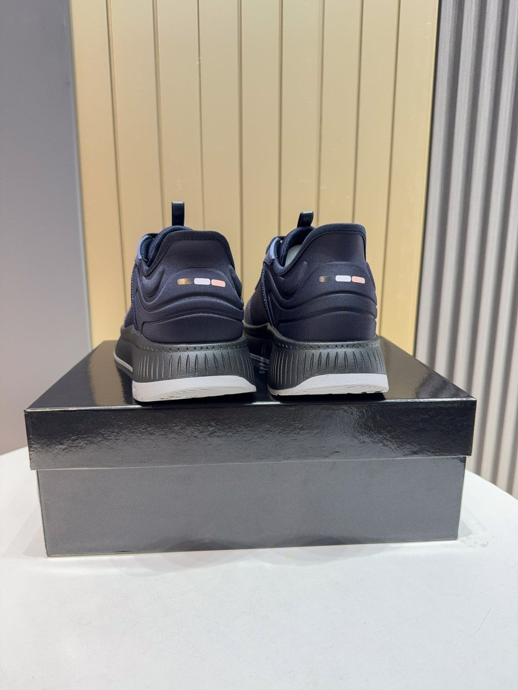 BOSS Navy Blue Lace-Up Sneakers — back