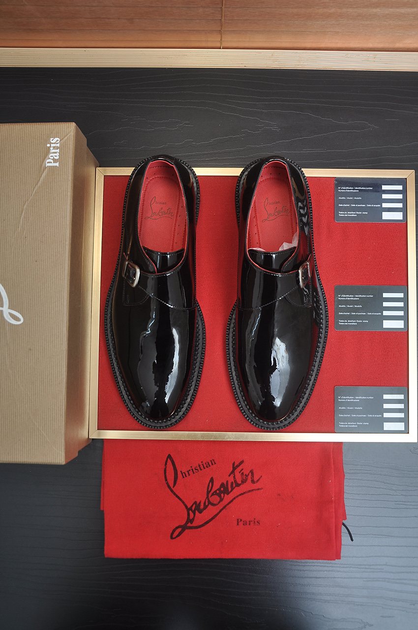 Christian Louboutin Black Buckle Dress Shoes — front