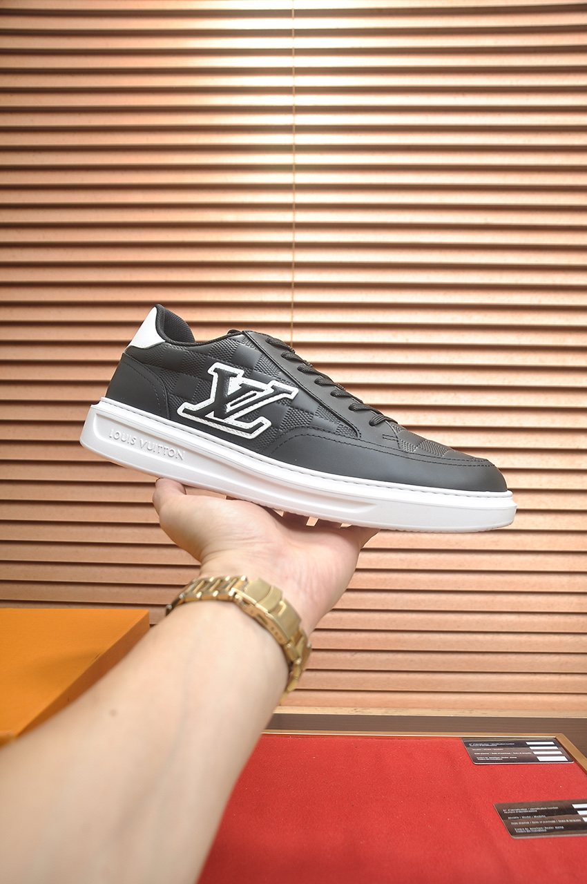 Louis Vuitton Black Low-Top Sneakers — side