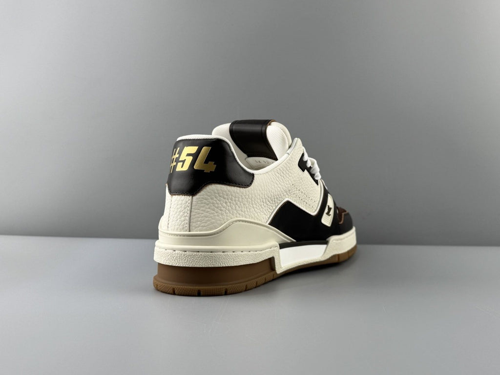 Louis Vuitton White & Black Low-Top Sneakers — back
