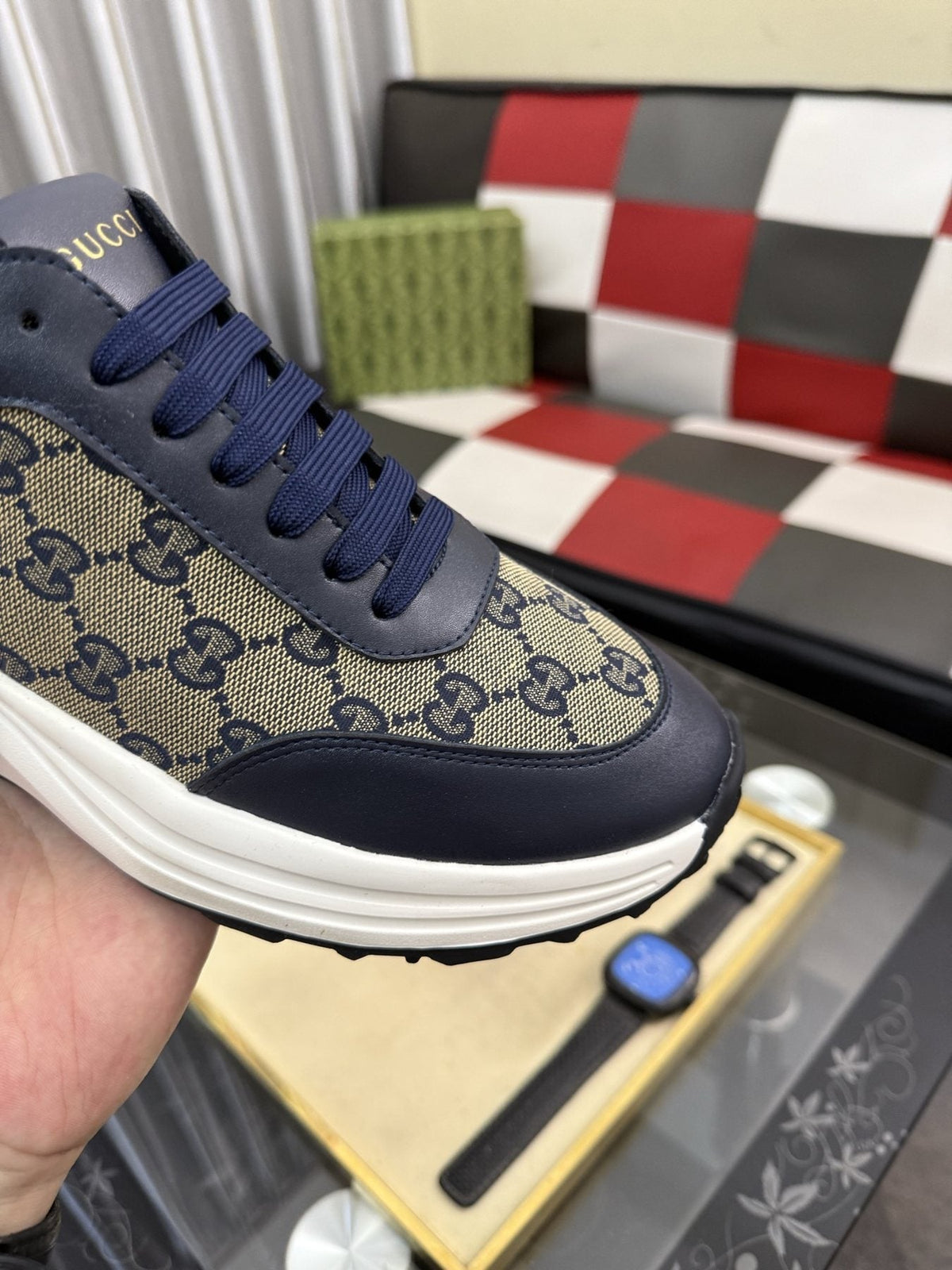 Gucci Monogram Chunky Sole Sneakers — detail