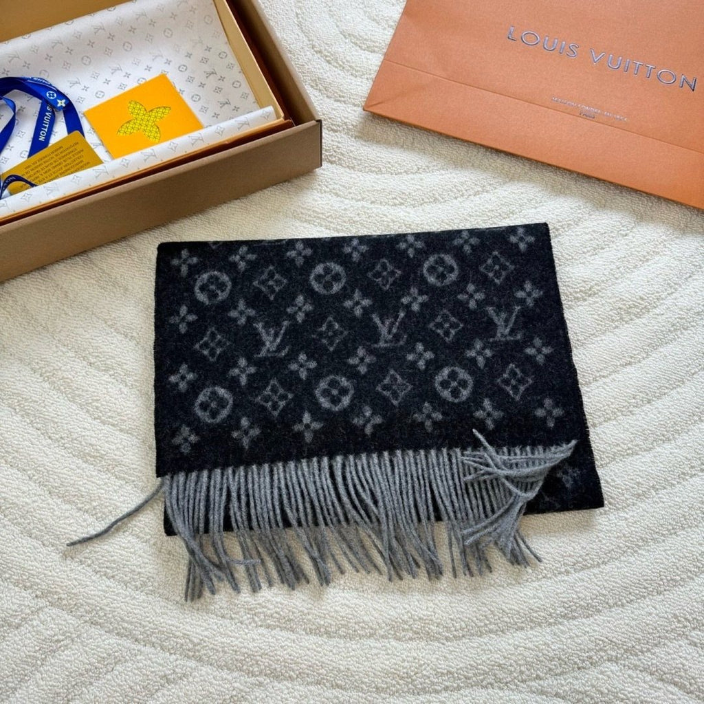 Louis Vuitton Monogram Fringe Scarf — front