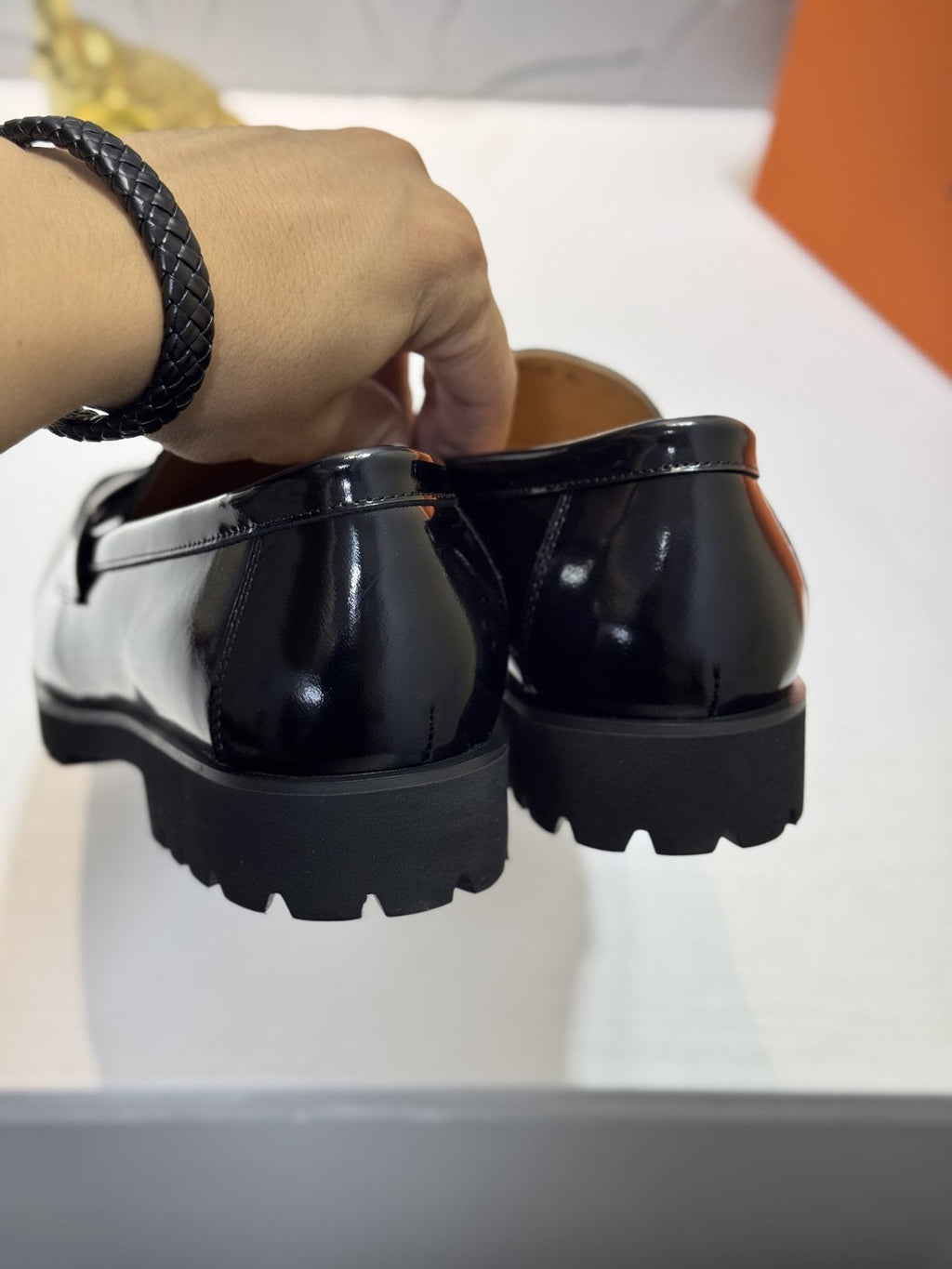 Hermès Lug Sole Loafers — back