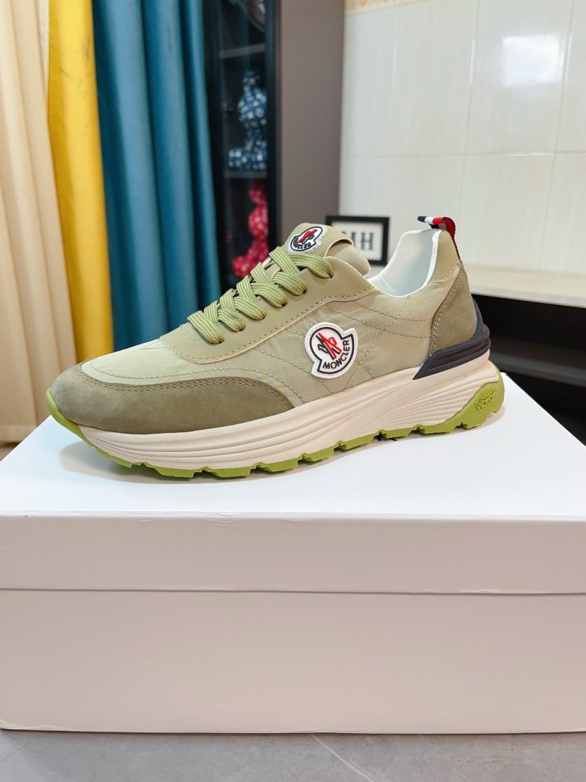 Moncler Black and Charcoal Low-Top Sneakers — side