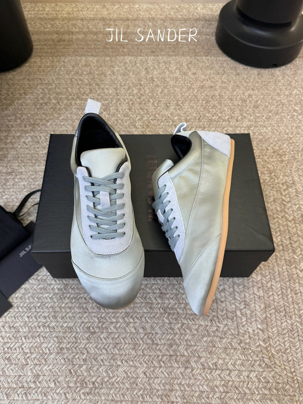 Jil Sander Satin Low-Top Sneakers — front